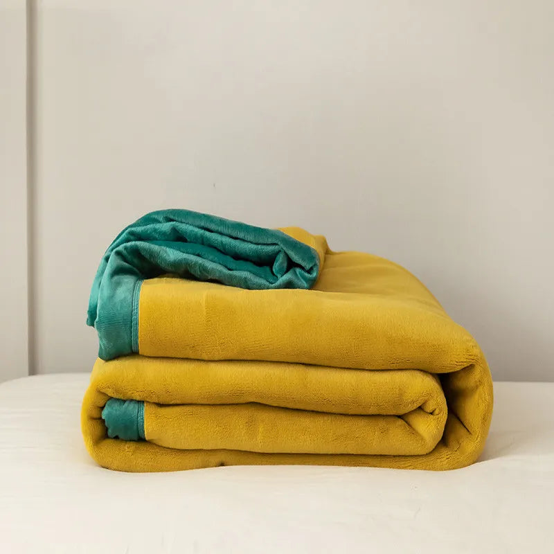 Simple Japanese Style Plain Milk Velvet Casual Blanket