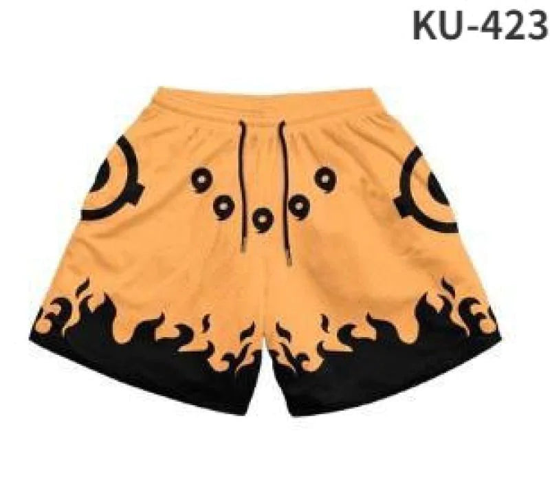 Anime Print Men's Beach Shorts