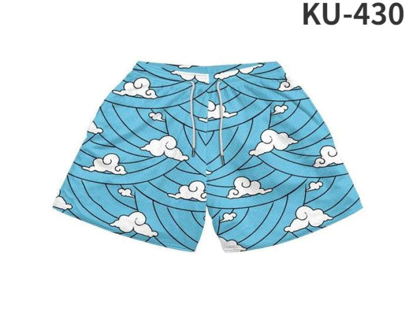 Anime Print Men's Beach Shorts